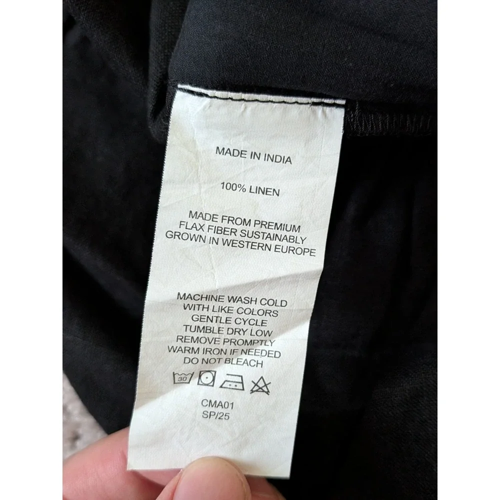 Quince 100% European Linen Pants Womens Medium Black (Fits 30x24) NWT